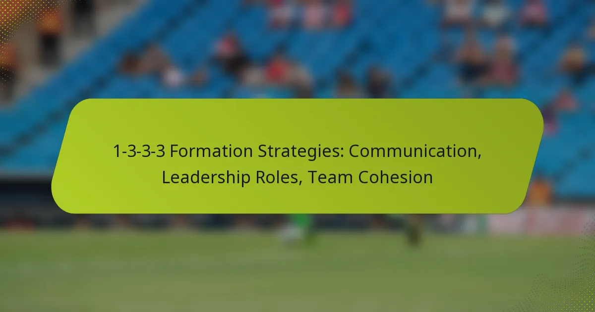 1-3-3-3 Formation Strategies: Communication, Leadership Roles, Team Cohesion