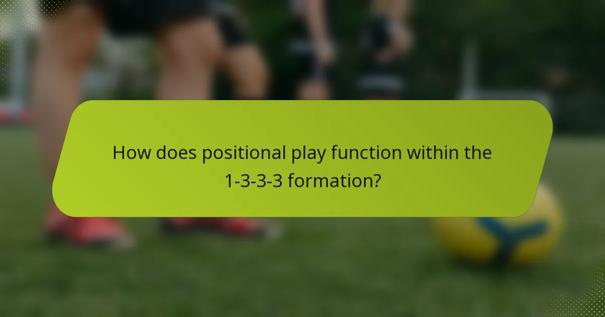 How does positional play function within the 1-3-3-3 formation?